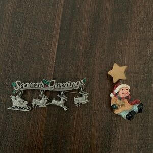 2 Holiday Brooches